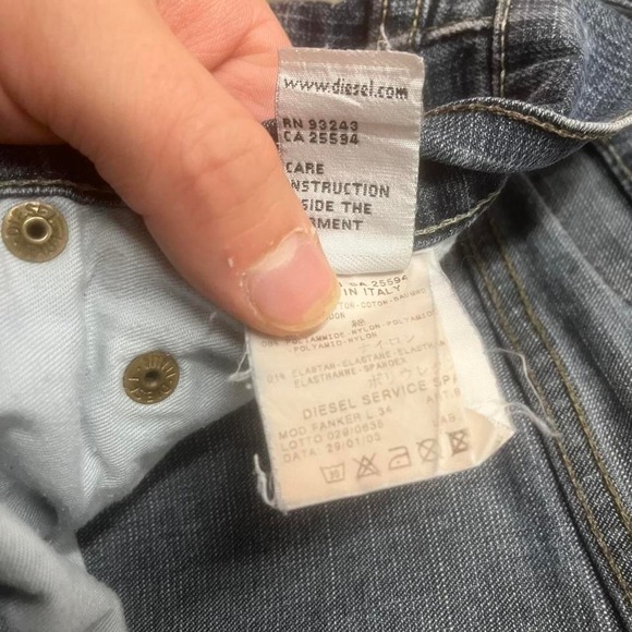 Y2K diesel men's blue flanker bootcut flare jeans skate 2003 36 - Picture 5 of 7